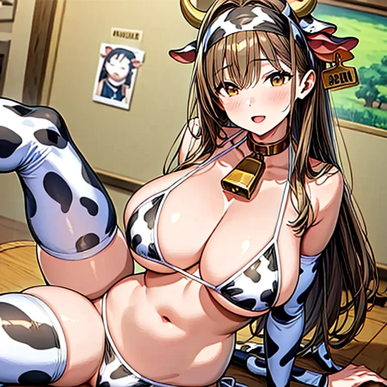 COW bikini, horns ,milk 1.2, ????? curvy barista coffee shop, cosplay