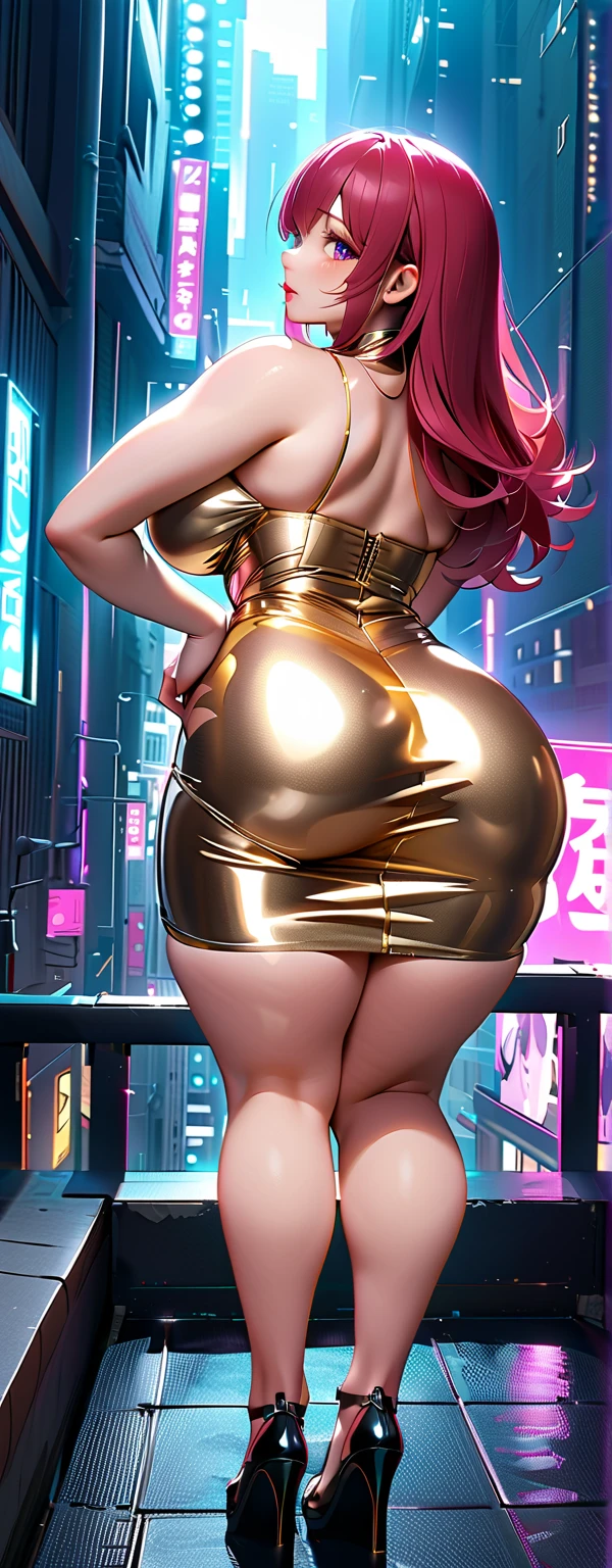 Create an image of the perfect sexy woman, beautiful and incredibly beautiful., incredibly beautiful face, Showing cleavage, big breasts , perfect ass, big ass , full body view , black lace gothic dress, space background, futurist, affront,