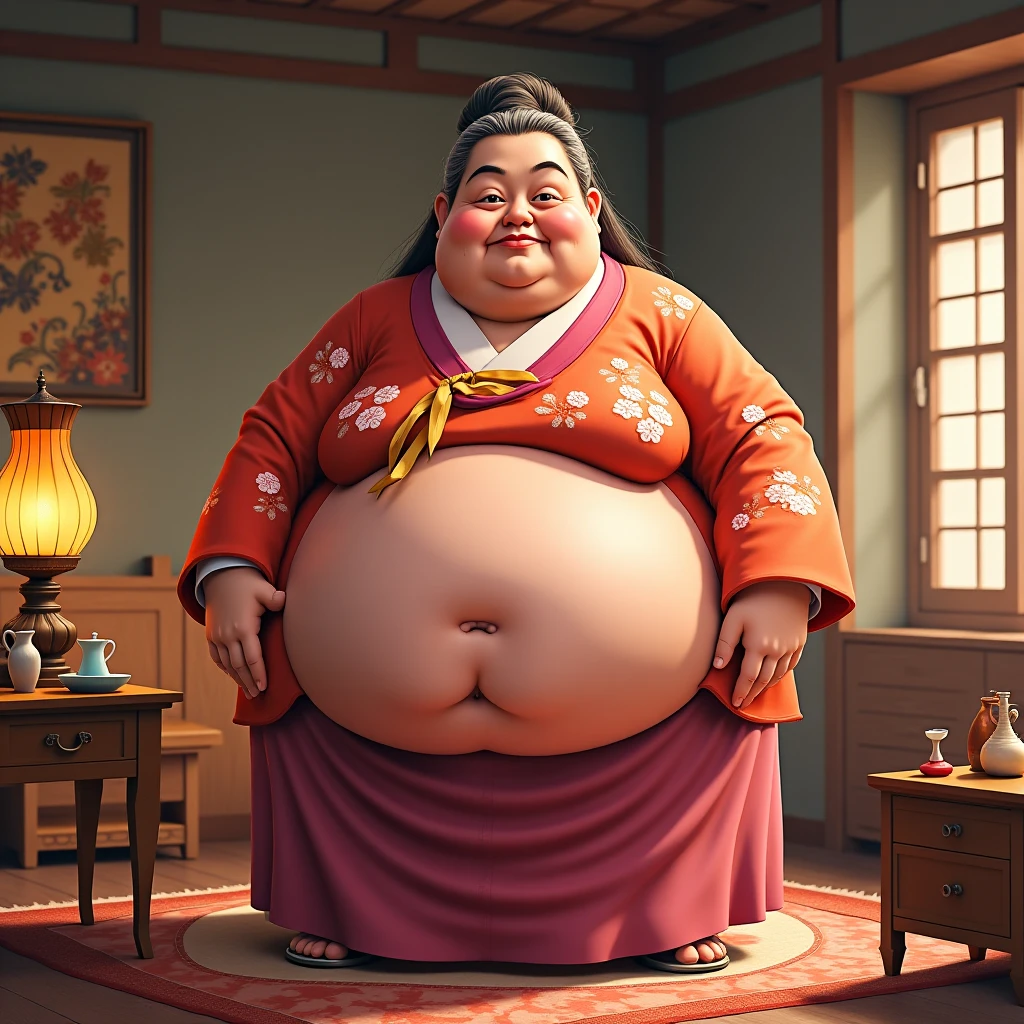 real life big mom,do sumo-style leg stomps,kimono、geisha、oiran、bodybuilder、housewife