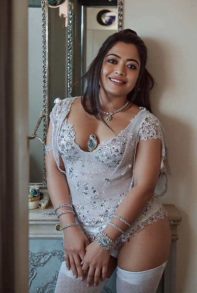 A 1950s Realistic full body portrait of young tamil Indian woman with dark long curls hair style, Beautiful, (((Perfect Eyes:1.1))), (detailed face:1.2), Smiling, (highly detailed skin:1.1), perfect breasts, Perfect curvy Body, ((wearing sundress)), Sexy low cleavage, Photorealistic, Sexy Pose, Fashion Photography, soft Lighting, sunset, ((standing in a mansion room background)), RAW, analog style, sharp focus, 8k, high resolution, DSLR, high quality, Fujifilm XT3, grain, award winning, masterpiece,lifting skirt to show panty, outdoors
