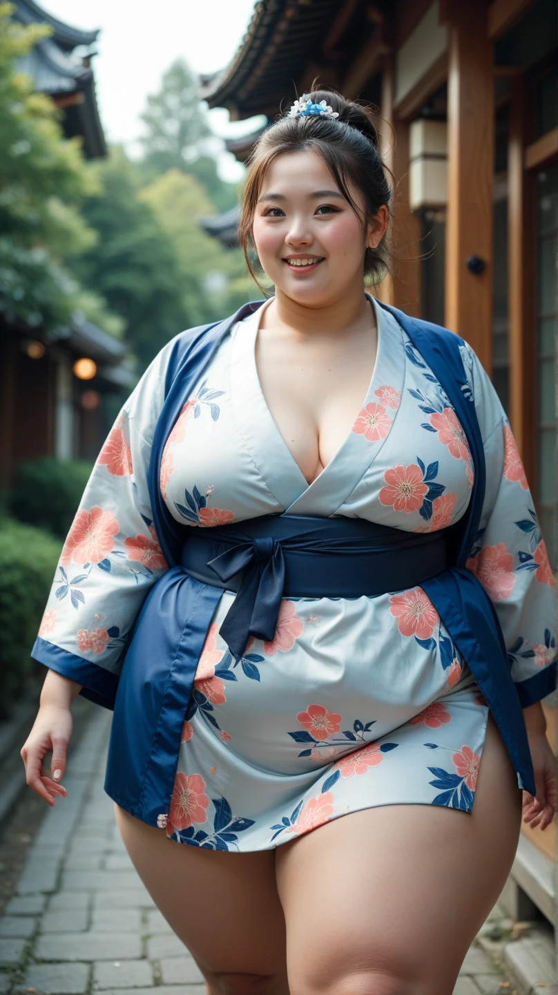 8K,high-level image quality,A Japanese Lady,1 personality）,A smile,tall,thick plump thighs,（kimono1.8）,Realistic texture,Face in Focus,saggy tits,Winters,yuki,（Large bulging crotch 2.0）,Santa Claus Cosplay,Christmas,（stockings2.0）