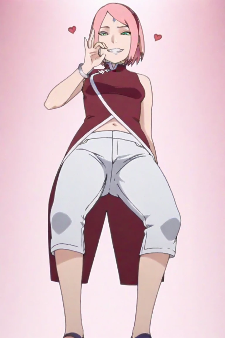 cute girl, with pink hair, wearing a modern flat hat with rounded white edges, Round hat, white hat, Short hair, round doll-like eyes, Big white shoes, adult girl, Drawing eyes is better, beautiful eyes, fine eye details, sexy body