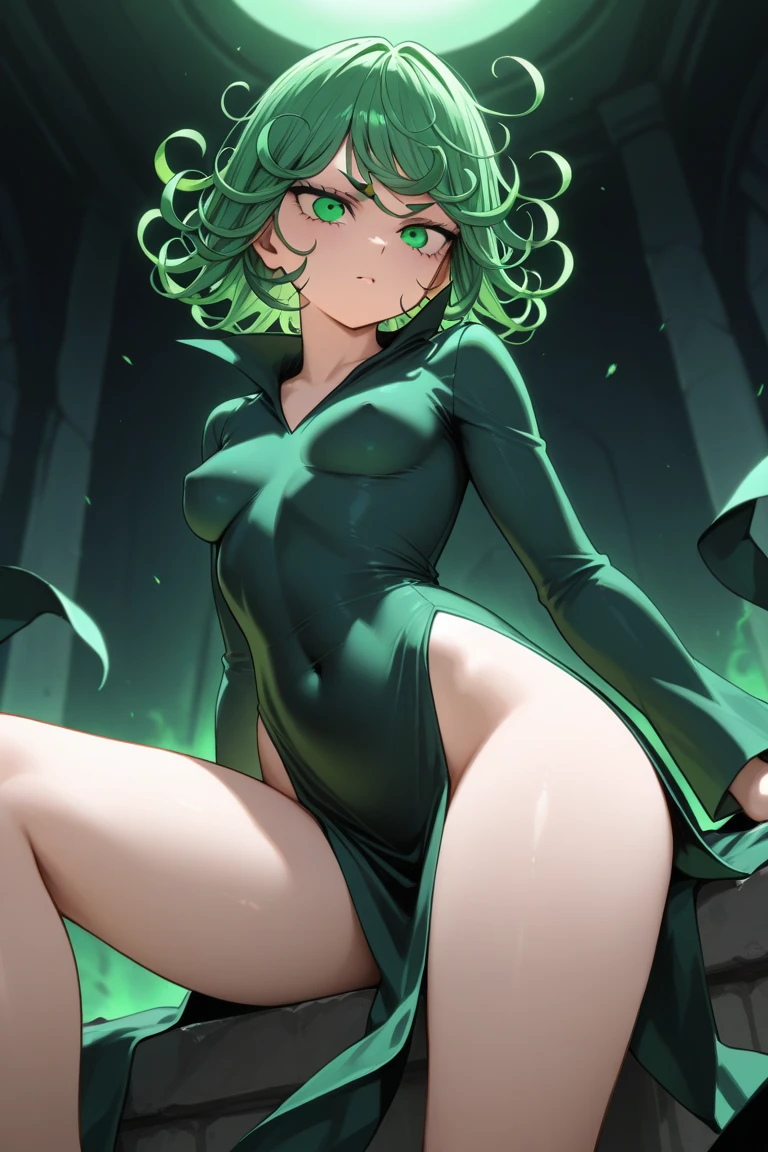 Tatsumaki with big thighs, socks, perfect, great quality, As, creamed, Penetrated, sex, vaginal sex, short hair, big penis, Penis in the vagina, green fur, take