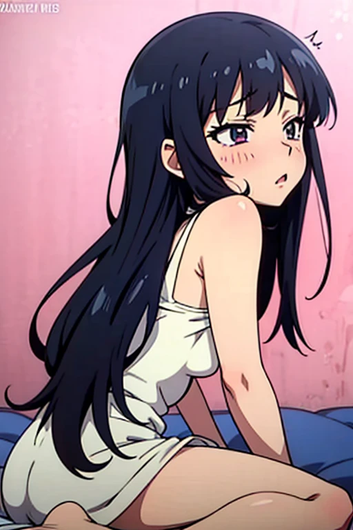 (((masterpiece))),(((highest quality))),1 girl,(((whole body))),,big breasts,black eye,black hair,embarrassed look,,((white breath)),open your mouth,beautiful feet,,thin waist,shiny skin,sexy pose,(((cleavage))),(((anime illustration))),,Watery eye,Photo session,studio,I can see your nipples,Lipstick,sexy lingerie,sexy room