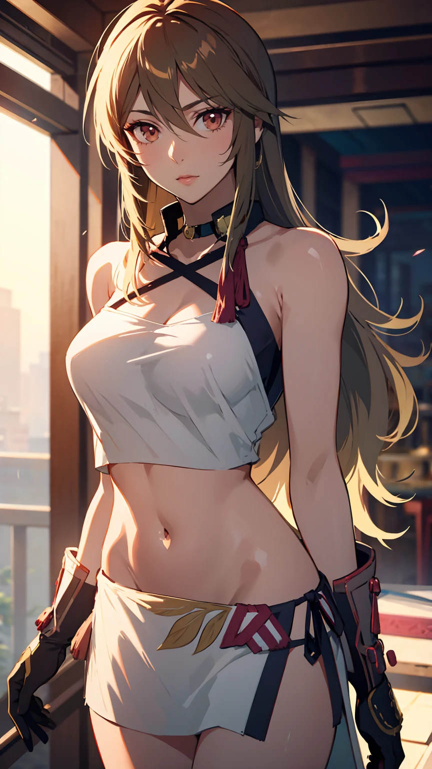 (masterpiece:1.3), high resolution, ultra detailed, extremely detailed CG unity 8k wallpaper, realistic, photo-realistic, RAW photo, beautiful detailed face, pale skin, realistic glistening skin, detailed cloth texture, detailed hair texture, Perfect body, Beautiful Face, accurate, Anatomically correct, Highly detailed face and skin texture, natural neck length, (beautiful hands), (fair skin:1.2), Thin legs, Thin feet, BREAK, Detailed eyes, symmetric eyes, Light Brown eyes, Double eyelids, Thin eyebrows, (Glossy lips:1.4), (gently smile:1.2), BREAK, (nsfw:1.2), (A Classy and Cute girl:1.3), (1 girl, one girl), ((wearing a Violet sleeveless keyhole neck midriff short sweater:1.3)), ((Showing under boob:1.4)), (White pleated mini skirt), (long boots), (wearing glasses:1.1), (medium large breasts, slender figure, firm abs, firm breasts:1.2), beautiful clavicle, (blonde hair, wavy hair, long hair:1.3), ((asymmetrical bangs:1.2)), BREAK, ((Walking close to me in the her stylish house in Japan:1.3)), (looking at viewer:1.2), ((Focus on face:1.2)), (Full body shot:1.2),