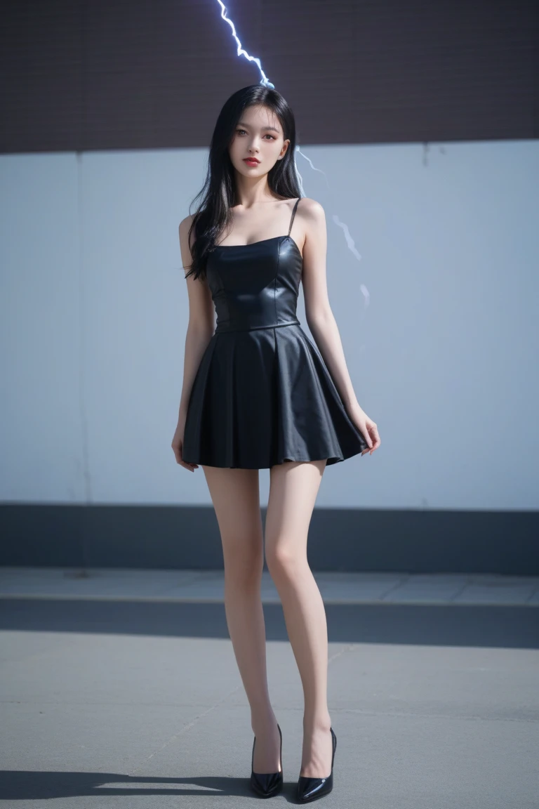 (high quality, 8K, Original Characters), (fact: 1.5), (masterpiece, best quality, high resolution: 1.2), girl, Summer Night, (Smooth texture: 1.5), Sexy short skirt, Exquisite eyes, Exquisite images, Boat, river, Facing the camera, There is a big lotus behind, moonlight, breeze, firefly