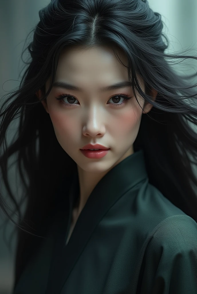 Jiang Shu Ying with wavy hair