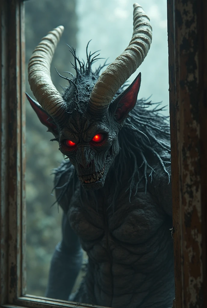 Create an eerie and chilling portrait of Michel Fourniret, the infamous 'Ogre des Ardennes.' The image should capture his unsettling presence, with dark shadows highlighting his facial features. His expression is cold and menacing, eyes staring directly at the viewer with a sense of malevolence. The background is dimly lit, with hints of a desolate, forested area that evokes a sense of isolation and fear. The overall atmosphere is dark and foreboding, emphasizing the terror associated with his name