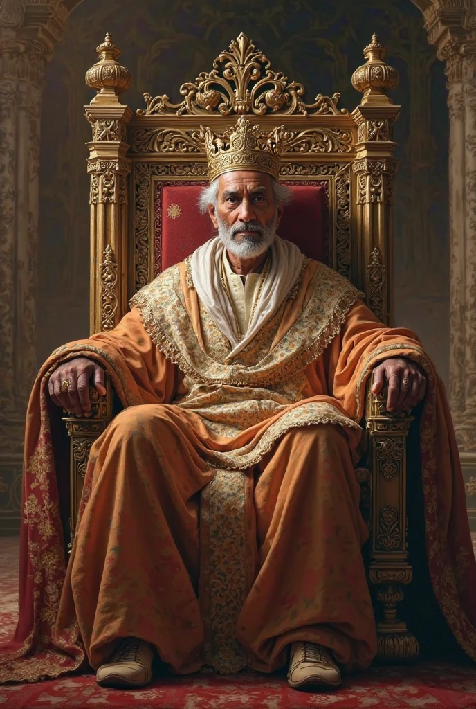 Generate when the king sits on the throne look like Dr.Muhammad Yunus 