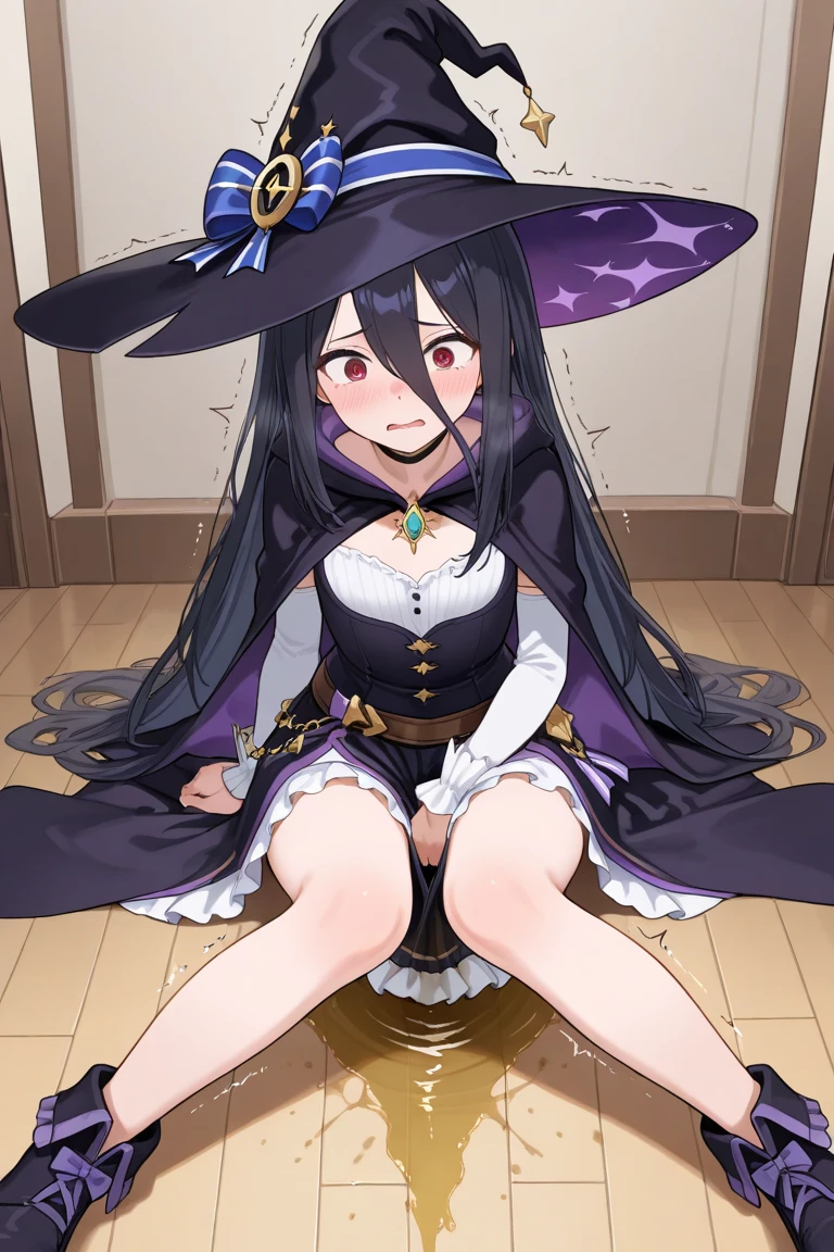 pigtails hair, sexy girl no clothes, big bobs , White background, sexy pantyhose, sweating a lot, witch hat
