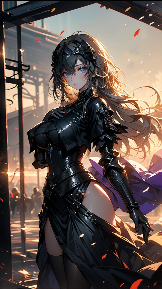 A young black cat girl is killing targets with a large sword