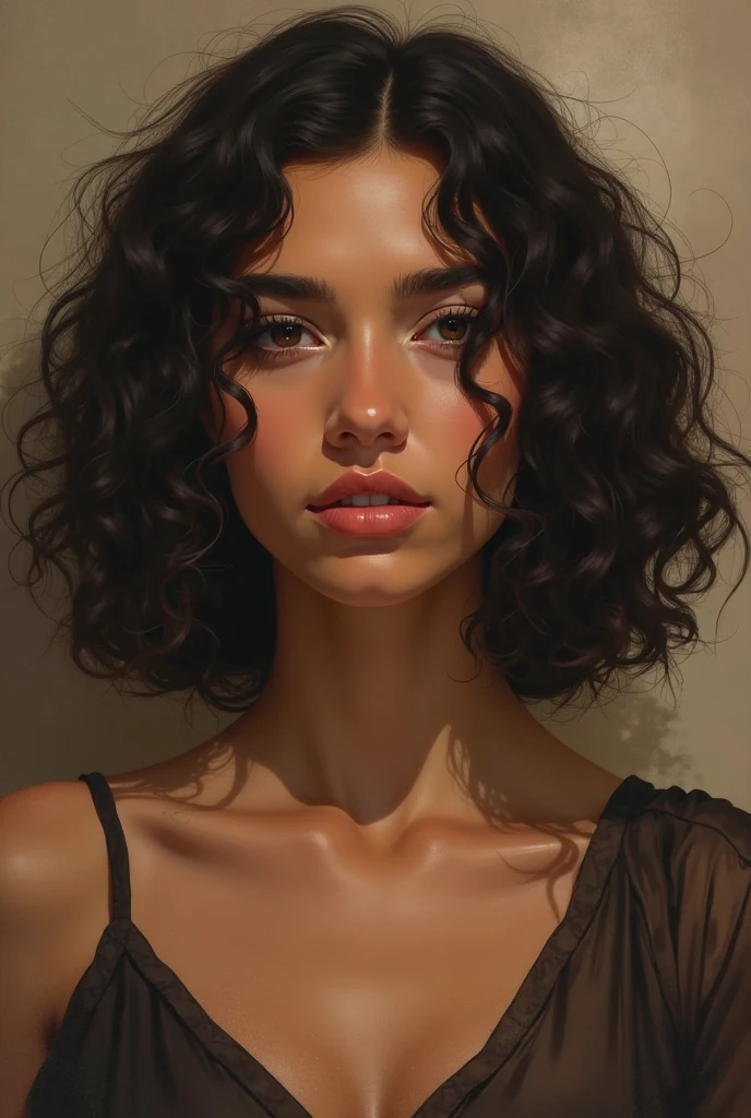 I need you to paint me Chamel, She's black with curly hair and a slightly full face 