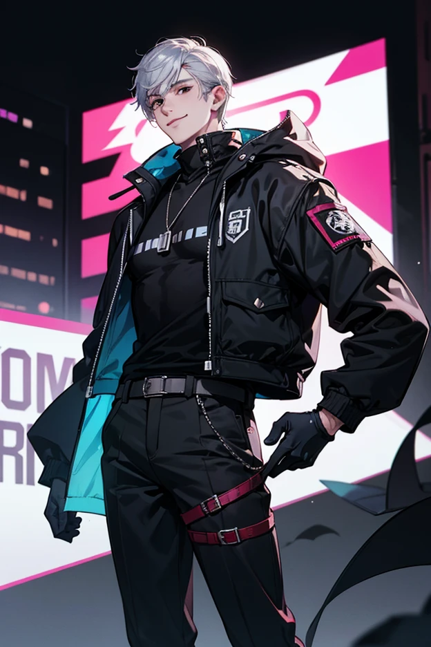 Bounty Hunter Man,(((1man))),((Anime man walking down the street)),
(((1male people,man,Handsome man,Man's,Male gender,Male Focus))),
((Medium black hair,disheveled hair,Blue hair,Black hair,Two-tone hair)),(((rous skin:1.5,Tanned skin,bright skin: 1.5,skin tanned,Shiny skin,Very shiny skin,Shiny body))),((Detailed eyes,Perfect eyes,Rainbow Shines Ultra Detailed Orange-Brown:1.1,Gradient Eyes:1,finely detailed beautiful eye:1,Symmetrical eyes:1,big highlight on eyes:1.2)),Manchest,Handsome face,((muscular,Hairy body,muscular guy)),((The hand consists of a short thumb and four fingers,Hands with only five fingers,(Detailed face))),
tempting look,NSFW,
Bounty Hunter Pants,((bulge in pants)),((bounty hunter outfit)),(Dressed in a bounty hunter costume:1.3,Bounty Hunter Clothing),(detailed costume,detailed clothes),
(Dynamic Pose:1.0),Solo Focus,((Evil smile,Evil look)),Centered,scale to fit the dimensions,thirds rule,
Outdoors,((Night view)),(Neon synth wave of a very pretty city,Cyberpunk Night Street Background:1.5,dark sky,Thick clouds),Vehicles of the future,((neon light)),Thick clouds,(Cyberpunk style,neon light, (Synthwave theme background), Loneeet),(((Detailed background:1.25))),
(Best Quality),(High resolution),(Sharp Focus),(ultra-detailliert),(Extremely detailed),(Very high quality artwork),8K_Wallpaper,(Highly detailed CG in 8K),(Very fine 8K CG),((hyper super ultra detailed perfect piece)),flawless,(((masutepiece))),Illustration,Vibrant colors,(Convoluted),High contrast,Selective lighting,double exposure,nffsw (High dynamic range),Post-processing,Background blur,
