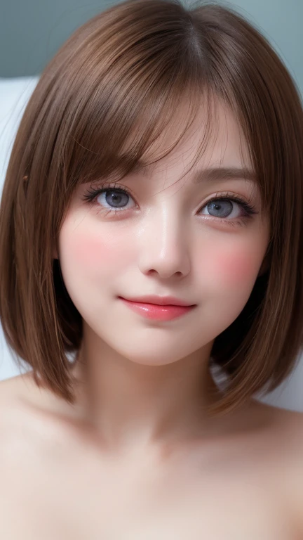 gals、Solo,1 girl,In the park,Black hair, hair bobbles, longeyelashes, Solid Circle Eyes, lightsmile,lightsmile, Shy, puckered lips, surrealism, drop shadow, stereograms, POV, Atmospheric perspective, depth of fields, One-person viewpoint, F/1.8, 8K, Super Detail, ccurate, Best Quality, hight resolution, Best Quality,short cut hair, (Beautiful detailed makeup), (sexually aroused blushing heavy breathing:1.0), (soft glow bloom:0.5),Upper body,Smile:1.5,White Bikini,Big breasts :1.7,fold your arms behind head:1.5