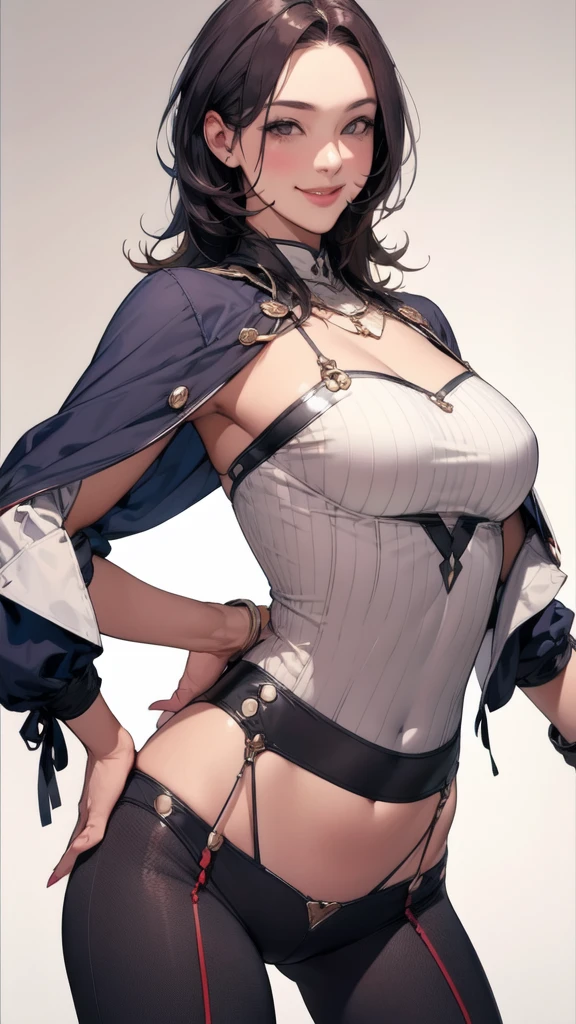 1female,35yo,plumw,extremely large bosom, 独奏,(Background with:A desert,aerodrome,Planes) She has very short black hair,bobo head,Stand on the plane,,seen from the front, curlies, mostly cloudy sky,(((tmasterpiece),(Very detailed CG unity 8K wallpaper),best qualtiy,cinmatic lighting,detailed back ground,beatiful detailed eyes,Bright pupils,Black eyes,Snow-white skin,Redlip(Very fine and beautiful),(Beautiful and detailed eye description),ultra - detailed,tmasterpiece,)),facing at camera,A high resolution,ultra - detailed),revealing breasts,Bare genitalia, Bulge,legs are open,Raised sexy,Camel toes,Flushed complexion,Desire for dissatisfaction,frontage,us airforce,Aviator,military officer(Wearing:Red cape,white suit jacket,Gold wire embroidery,tailcoat,neck bowtie,Black pantyhose,Bare breasts)