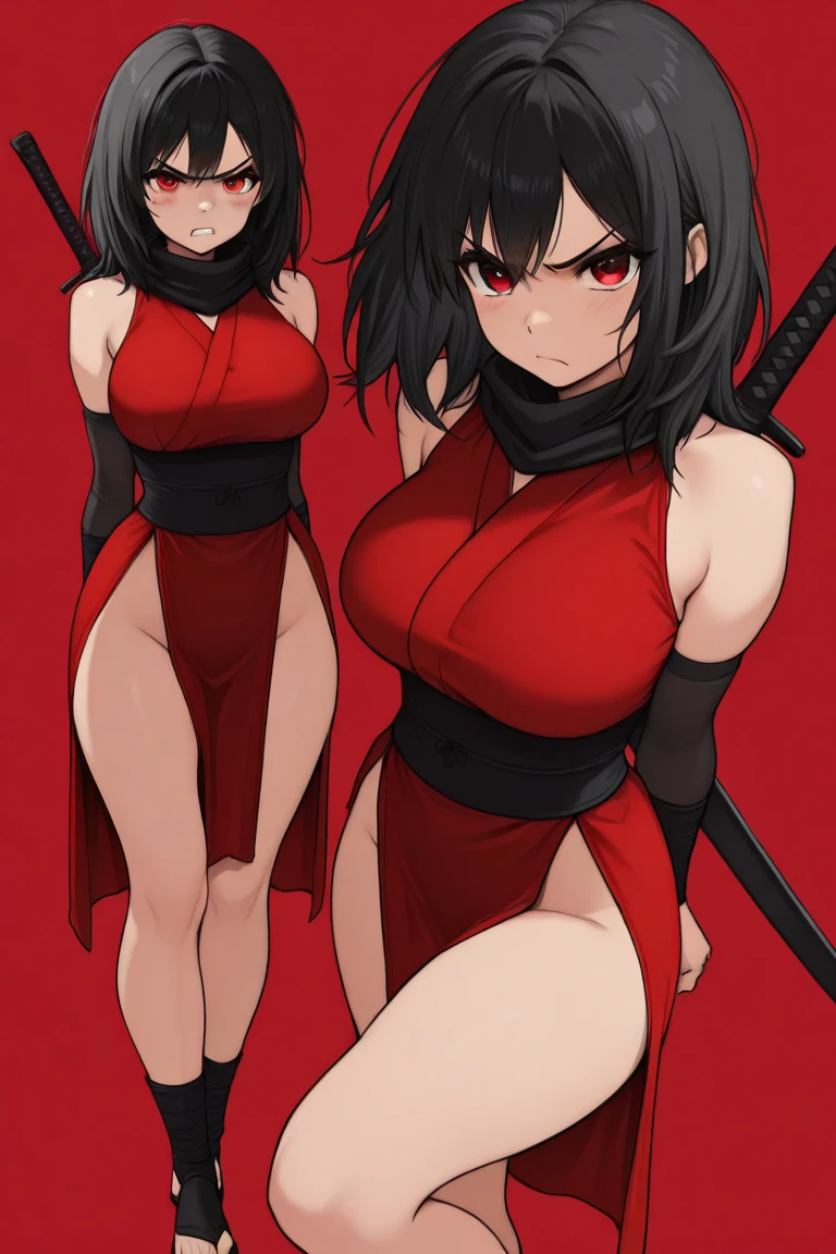 Sakura Haruno and Sarada Uchiha, hentai, naked, big Breats,BIG ASS, tied very very strong with rope, Stockings black, collar, Heels, looking at the camera, Look full of lust and desire, tied, tied up,