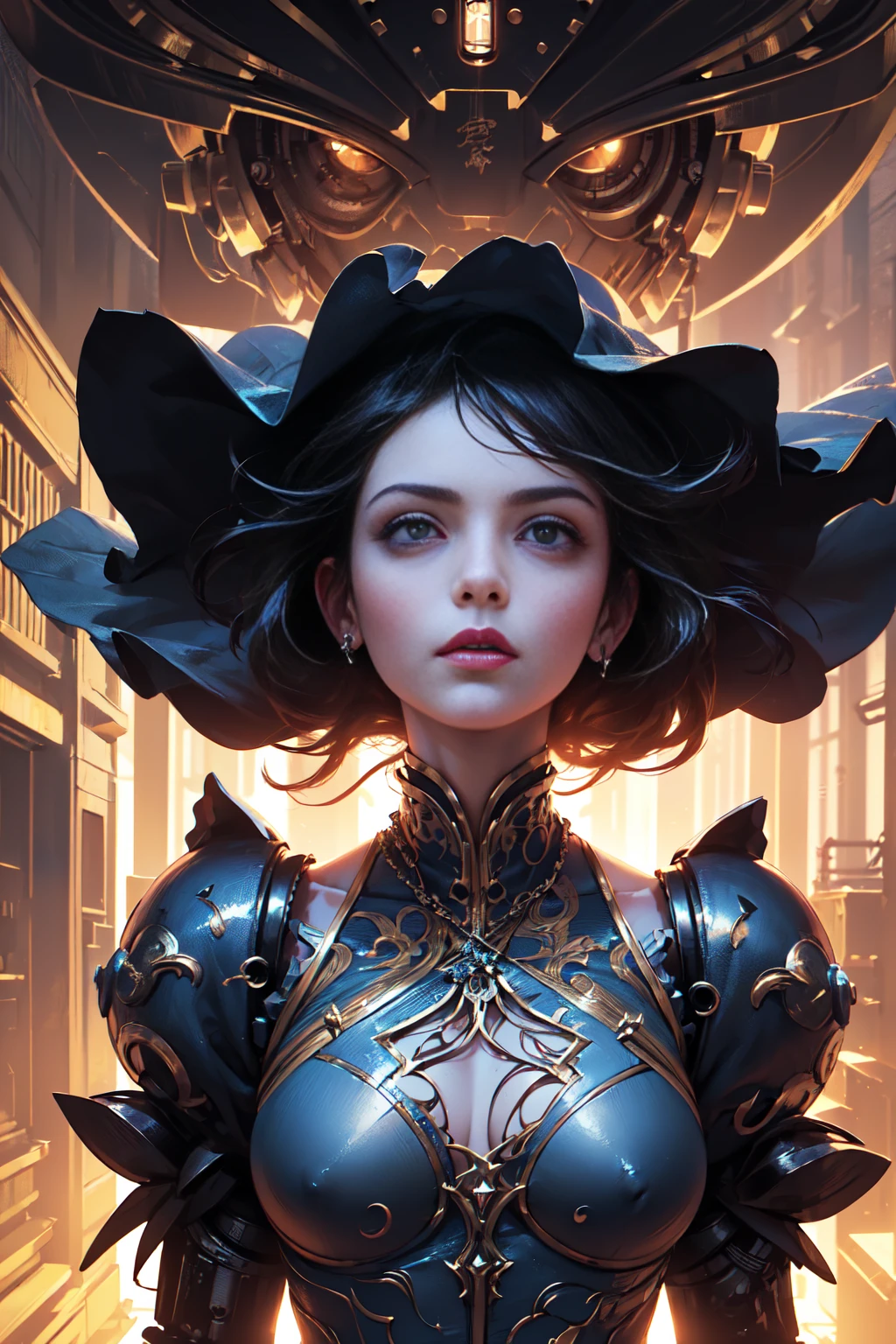 (tangled, datura, Fractal Microphone, lattice), (surreal Fractal Microphone art:1.3), (Mechanical Warrior Princess:1.5), (Very detailed, 8K, beautiful epic city scene), (photorealistic, cinematic lighting, Dramatic, impressive composition), ( stunning colors , vibrant, brilliant), (Otherworldly, ethereal, Mystic)