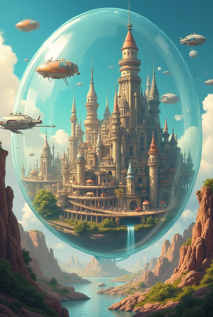 I want inside a giant bubble to find a lively metropolis and there are galactic ships flying all over this stage in a tender and comic version