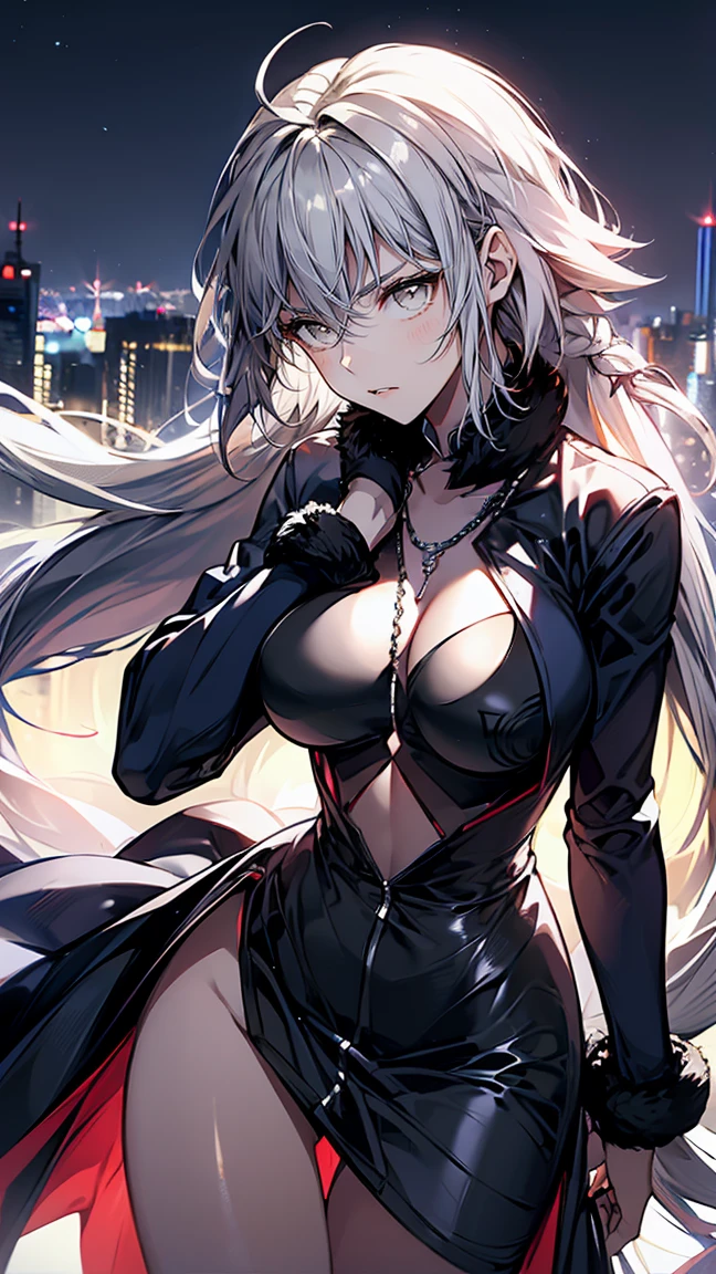 ((Touhou Project)),((masterpiece)),((Highest quality)),((Alluring)),((alone)),((Dark blue pupils)),((Beautiful shining eyes)),((Wearing a black overcoat)),((Wearing a black mini skirt,She wears long black tights under her skirt))((Black pants are visible)),((long messy hair)),((A slim body)),((Black headband)),(((My hair reaches down to my knees))),(Eyes are hidden by bangs),((I can see my eyes through my hair)),((Wearing black gloves)),(Tempting),((Cold expression)),(Walking in a world of darkness),Cleavage