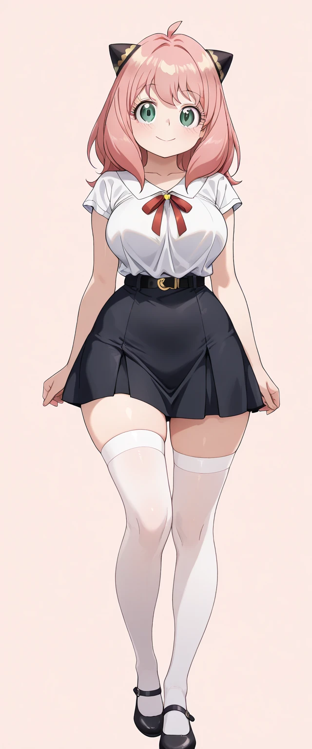 (Masterpiece), Best Quality, ultra-detailed, perfect hands(Delicate finger expression), perfect legs, Delicate eye expression, delicate face expression, 1girl(anosillus II: Sexy, Slender and sexy body, huge breasts, wide hips,  spectacled, naked body, brown hair, green eyes(empty eye)), blank face,open mouth,Solo, nude, full body, maid (black, ultra miniskirt),maid headdress, skirt lift , bedroom, standing, Sexy waist teasing,pussy, cum in pussy, Feminine curves, perfect body figure, sexy woman