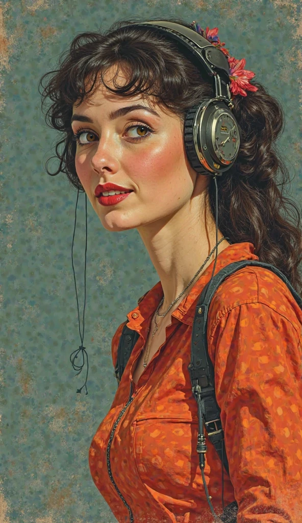 Центральный образ:
Гибрид пин-ап девушки и телевизионного монитора теперь восседает на хромированном чоппере 1950-х, чей бак разорван, как коллаж, обнажая чертежи двигателя в стиле советских инженерных схем 1960-х. Заднее колесо — массивное, с шестернями вместо спиц, вращающимися сквозь плакаты.
Мотоцикл-мутант:
Рама: Собрана из пружин, старых линейных подшипников и обрывков кинопленки
Руль: Изогнутая трубка барометра с треснувшим стеклом
Выхлопная система: Свитые в спираль страницы учебника по ядерной физике, тлеющие по краям
Детали механического хаоса:
Шестеренчатый фон: Гигантские зубчатые колеса от часовых механизмов 1920-х врезаются в:
Обрывки рекламы шин «Победа»
Силуэты атомных электростанций, нарисованные как детские каракули
Пружины-проводники:
Спирали матрасных пружин 1940-х пронзают тающие телевизоры, превращаясь в неоновые провода
Одна пружина разворачивается в ленту с перфокартами, где дыры складываются в лицо Гагарина
Чертежный шторм:
Синие копировальные кальки с чертежами мотоциклетных двигателей (подпись: «Секретно. Завод им. Лихачёва, 1957»)
На них — отпечатки грязных пальцев и кровавые пятна как правки
Глубина фона:
Советские плакаты 1980-х («Ускорение!») горят, сквозь пепел проступают:
Американские рекламные слоганы 1950-х («More power to you!»)
Схемы первых компьютеров (ENIAC/«БЭСМ»), стилизованные под вышиванку
Цвет:
Металл: Ржавая охра (пружины) vs хирургический хром (шестерни)
Бумага: Мятная голубизна (чертежи) vs жёлтый никотин (старые газеты)
Динамические пятна: Фиолетовый разряд (где статика CRT встречает механику)
Стиль рендера:
8K с анатомией распада:
Каждая заклепка на мотоцикле отражает искажённые лица в телевизорах
Волосы девушки — это на самом деле провода, теряющие изоляцию
Тень от чоппера складывается в логотип «Динамо»
Композиционный взрыв:
Верхний правый угол — чистый дадаистский жест:
Рельефный оттиск слова «ПОЧЕМУ?» из свинцовых литер
Он пробивает страницу дневника 1938 года с детскими рисунками танков