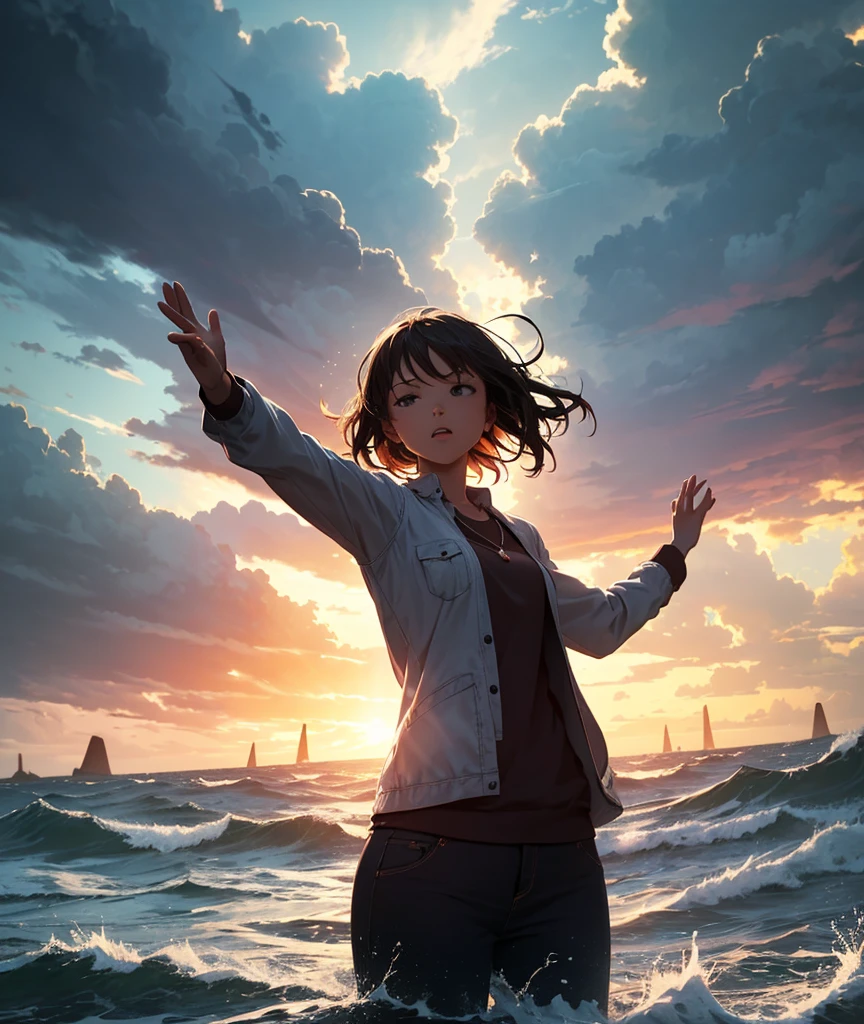 Worship Piece to God “Praise in the Storm”
A girl standing in a storm, arms outstretched, with light breaking through the clouds.
Represents worshipping even in hardship.