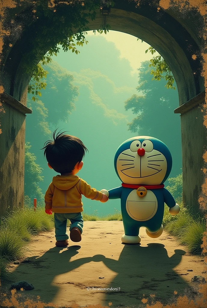 retro comic collage style
「Doraemon standing in a retro collage background，Blend Vintage Comic Book Pages、Yellowing Newspaper Textures与手绘贴纸，背景点缀Showa Era Toys、adhesive tape和邮票元素，Warm Color Fading Effects，pop art style拼贴， 8K details ，--ar 3:4」
Showa Era Toys、adhesive tape：Enhances the realistic sense of retro collage 4。
Yellowing Newspaper Textures：Create a Sense of Time Settling，Recraft-like film filter effect 4。
pop art style：Refer to Midjourney's pop art case，Enhances color contrast and graphic design 2。