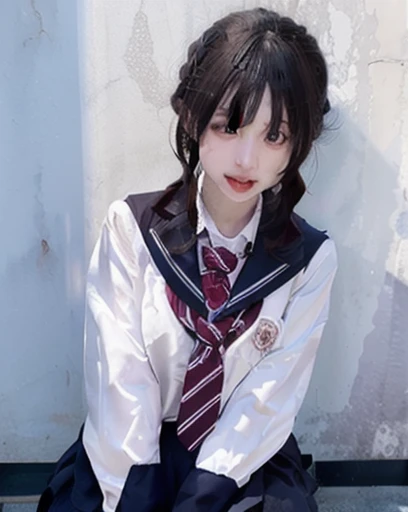 Korean Beauty　brainwashing　Imaginary　Big Breasts　Defeated Prostration　yield　surrender　Pink Eyes　school uniform urinal water
