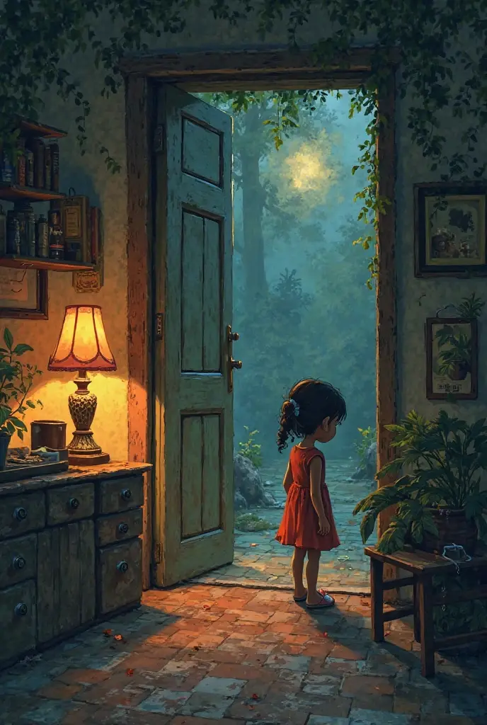 A young girl stands at the edge of her room, where the walls feel heavy with silence and harsh words. Behind her, her mother’s scolding and her father’s indifference echo. Her older brother’s painful past weighs her heart down, and her younger brother laughs at her tears. Yet, despite the mockery and the hurt, ahead of her lies a bright, peaceful path, filled with flowers and sunlight, guiding her toward freedom and self-discovery.

A young girl stands at the edge of her room, where the walls feel heavy with silence and harsh words. Behind her, her mother’s scolding and her father’s indifference echo. Her older brother’s painful past weighs her heart down, and her younger brother laughs at her tears. Yet, despite the mockery and the hurt, ahead of her lies a bright, peaceful path, filled with flowers and sunlight, guiding her toward freedom and self-discovery.

