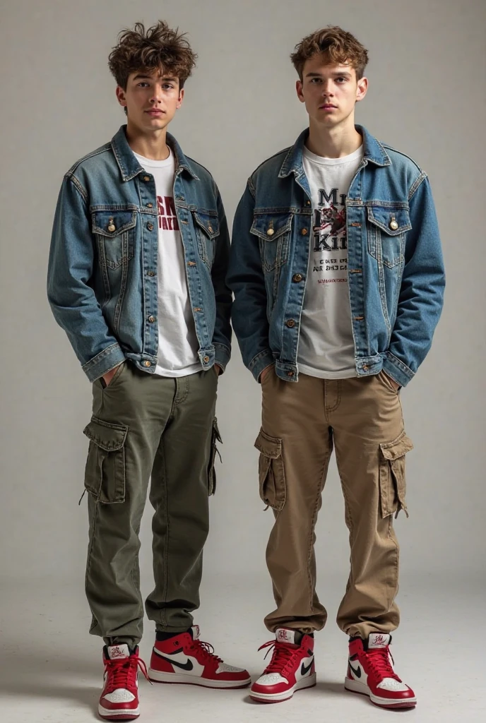 17 year old young man with curly hair and highlights, american court, device, blacksad, beautiful mouth and white Lacoste shirt and torn American style jeans with some paint stains on the pants, stains that are intentional in the style