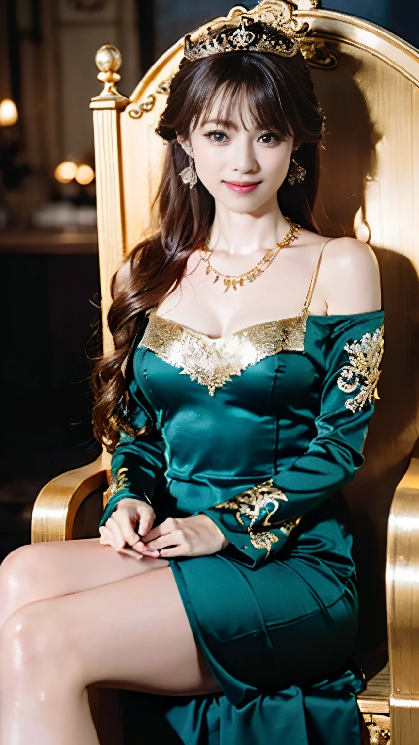 a young woman with a radiant smile, eyes twinkling with delight. She's biting into a glossy, rainbow-swirled lollipop plucked from an ornate golden jewelry box lined with velvet, girl's comic style