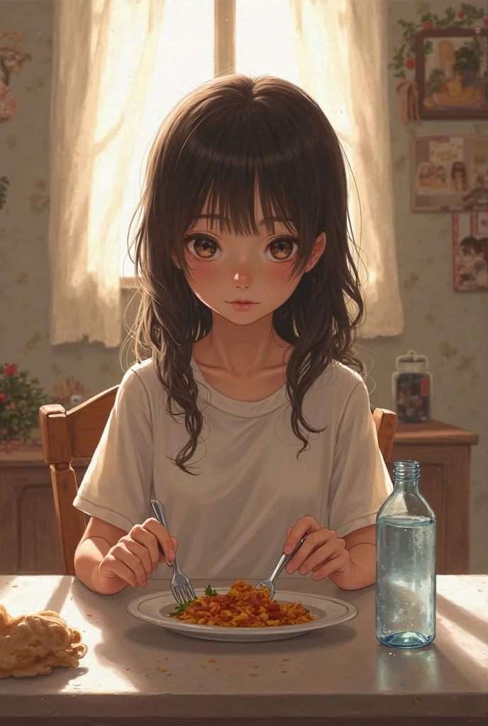 A girl eating