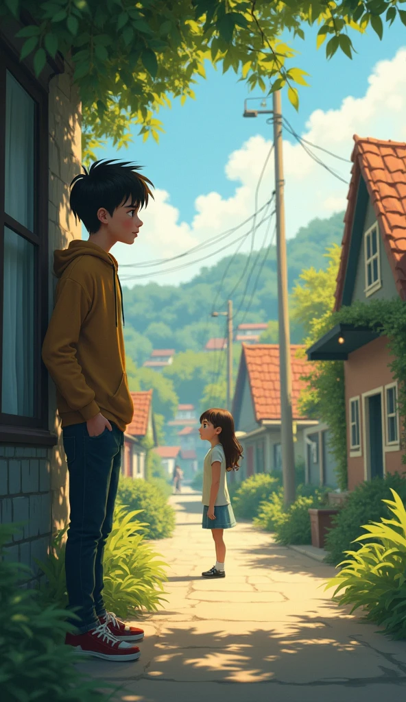 In a quiet town, a shy boy named Alex secretly loved a girl named Mia. He admired her laughter and kindness but felt too afraid to share his feelings.