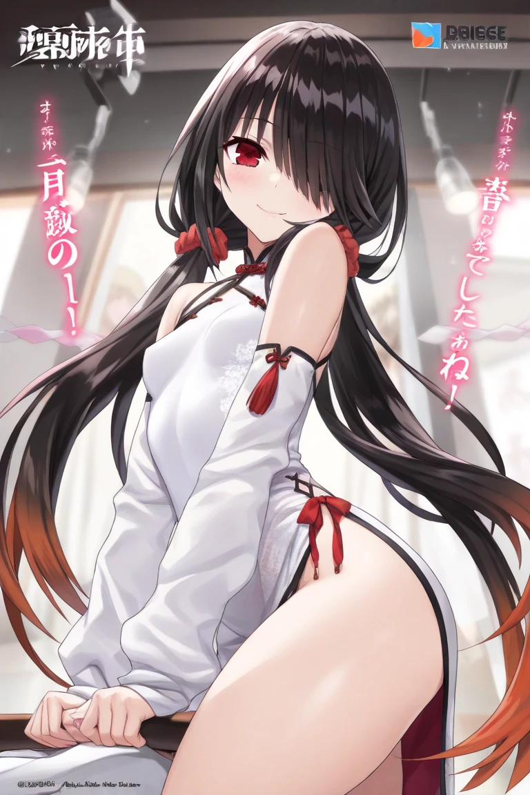 (masterpiece、Highest quality、Very detailed)、((1 girl))、Black Hair、Twin tails、Blunt bangs、Red eyes、Wicked Smile、Grin))、vapor 、((Red Chinese clothing)) 、Sleeveless、Cowboy Shot、sit、((pink sarong))、scenery、fence、sofa、indoors、indoor、((Pink lighting:1.4))、Brown Skin、Super large 、(Sweat,vapor, Vulgarity、Oily skin:1.3、Oily skin:1.6),
character: Naga (Nod)、(Blowjob Gestures:1.3, Please close your eyes and open your mouth、Ahegao:1.3)、Girl straddling a man、Motion Blur、Motion Effect、spoken language、Lots of characters、
