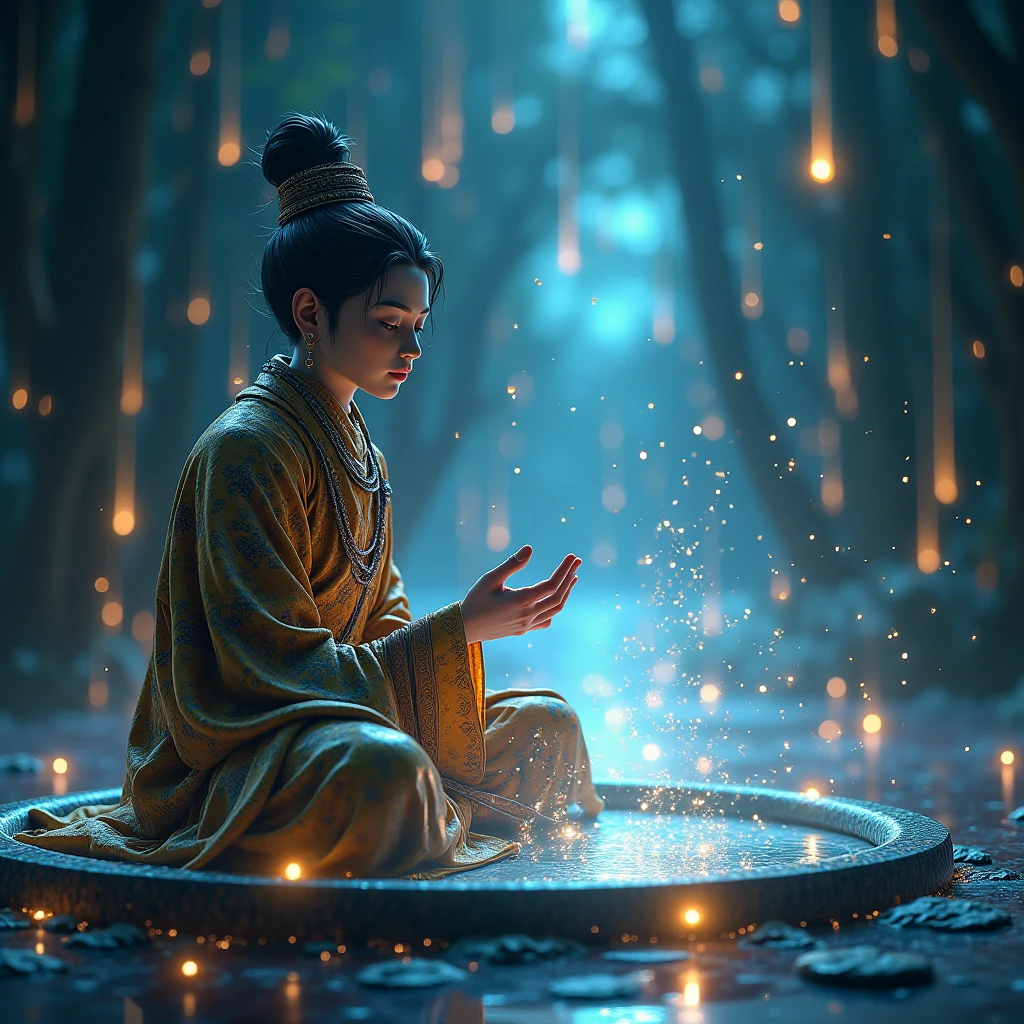 A Yaudhist partaking in a chat 3d imja

