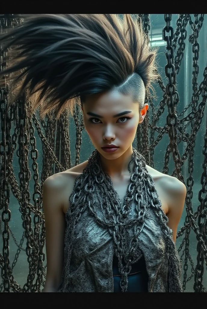 Change clot hair cut background with chains change face 