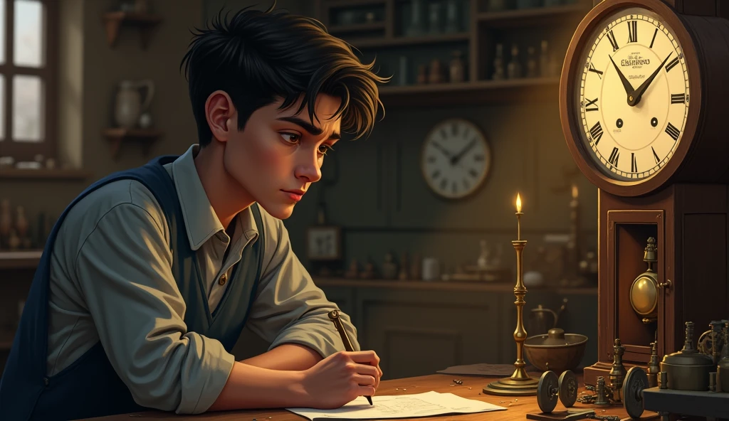 The Boy Opens Up
The boy tells the clockmaker, “I regret my past mistakes and worry constantly about my future. I can’t focus on anything.” He asks for guidance.