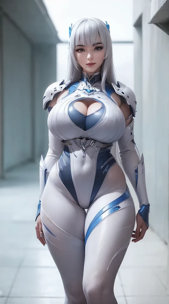 sexy, Ema Frost, Marvel, 3d art, diamond skin, milf, serious face. blue eyes. white outfit. thick thighs.