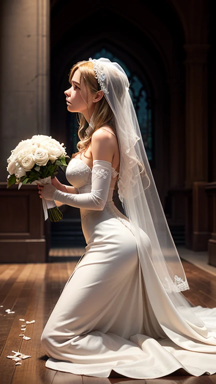 woman in a high front slit wedding dress,wearing see trough dress, inside church, walking down church aisle with open thighs, surrounded by people, detailed face, elegant, photorealistic, 8k, best quality, highly detailed, intricate, dramatic lighting, cinematic, erotically romantic, soft focus, warm colors, wedding bjd, seethru