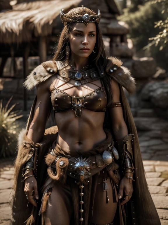 Cinematic, ultra realistic, intricate details, fantasy.
The Chinese wall expands in all directions as if it wanted to wall off the entire world. A Mongolian warrior, dressed in short pieces of Himalayan Jack fur, holds a weapon of light, her hair is braided into several simbas, she is tall and beautiful. She stands at the center of the origin of walls and is ready to face the end of times in some kind of epic apocalypse.