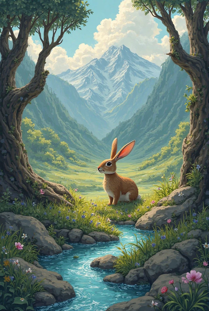 *The Legend of the Rabbit*

 ago, in a lush, green valley surrounded by towering mountains, there lived a rabbit named Luna. Luna was no ordinary rabbit—she was known throughout the valley for her intelligence, courage, and kindness. While the other animals spent their days in the shadows of the great creatures, Luna was always helping others, solving problems, and finding peaceful solutions to conflicts.

One day, a great drought struck the valley. The rivers ran dry, and the trees withered. The animals became desperate, and they turned to the mighty creatures of the forest for help. The bears, the wolves, and the deer, all strong and powerful, were called upon to find the hidden spring that once flowed through the valley.

But none could find it. The rivers remained dry, and the valley became a barren land.

In her quiet burrow, Luna pondered. She knew that sometimes, strength alone wasn’t the answer. She had a feeling that the key to restoring the valley lay within the hidden paths of the ancient forest. But the forest was said to be enchanted, filled with obstacles and tricks, and few dared to enter.
 Yet, Luna was undaunted. She ventured into the dark forest, using her quick wit and keen senses to navigate the maze of twisting vines and mysterious shadows. Along her journey, she met many creatures who had been affected by the drought: a thirsty fox, a confused owl, and even a crying squirrel who had lost his home.

With each encounter, Luna helped in small but meaningful ways. She guided the fox to a well of hidden water, soothed the owl with wise words, and helped the squirrel build a new nest. With each good deed, she ???????????? growing closer to her goal.

Finally, deep within the forest, Luna found the ancient spring—hidden beneath an ancient oak tree, its waters shimmering with a mystical glow. The spring had been sealed off by a magical force, waiting for someone pure of heart to release its flow.

Luna gently spoke the words of the old prophecy she had heard as a young rabbit, and the spring awakened. Water flowed once again through the valley, bringing life to the land. Flowers bloomed, rivers ran free, and the animals rejoiced.

From that day on, Luna became a legend—a symbol of courage, wisdom, and kindness. The valley prospered, and the animals remembered that even the smallest among them could make a world of difference.