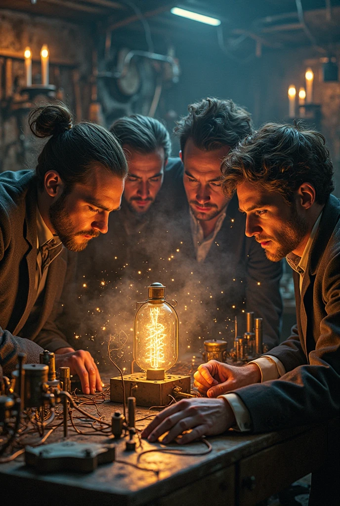 Create me an image of the beginning of electricity 