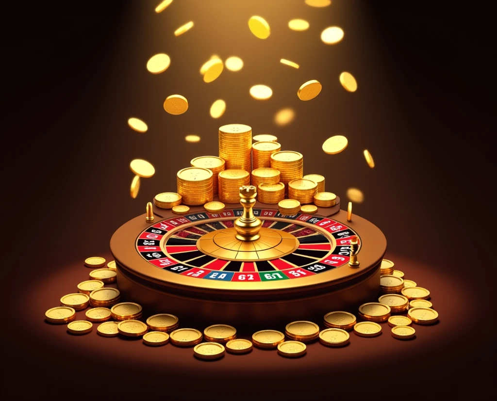 Gold coins falling from the sky，rupee，Large Casino Casino，Lots of gold coins，Award，poster，masterpiece