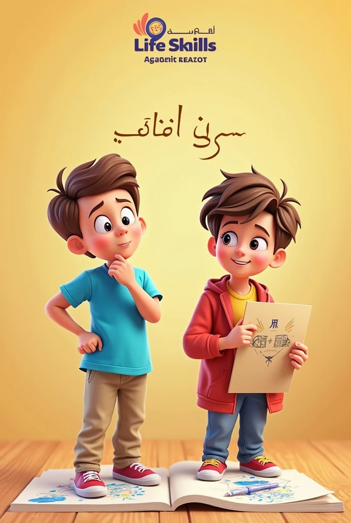 Logo in circle for boy and muslim girl in school expert in multiplication table which called doctor multiplication With stricking background