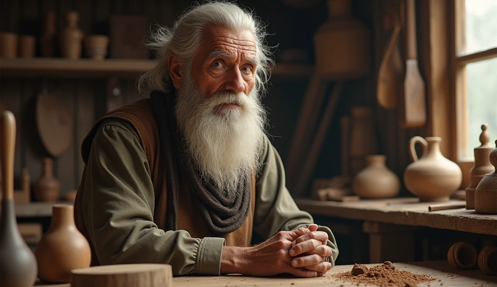 a wise old man who used to be a village carpenter