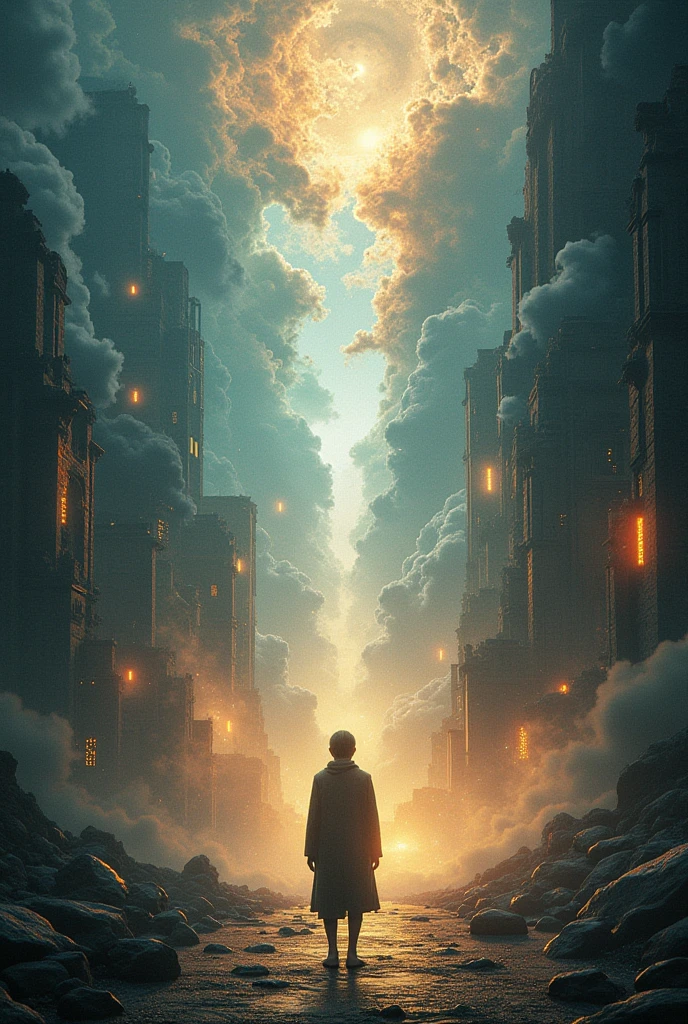 create an image that represents the present time, past and future