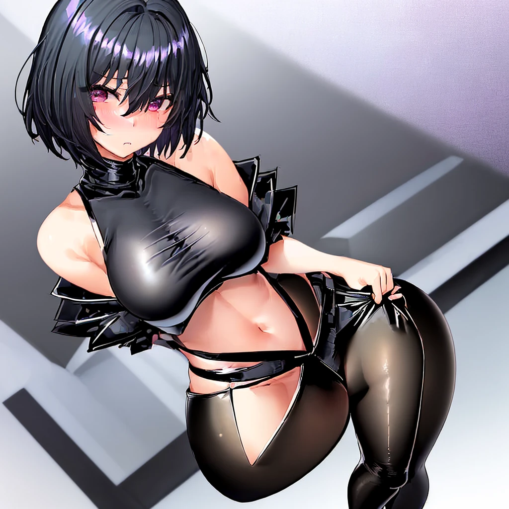 (nsfw),Short Bob,Long Torso,Straight Eyes, Squirting,Big Tits,Drooling,sweating profusely,orgasm,purple and black hair,wide spreading legs,bending both knees,hot flashes,Standing on Tiptoes,screaming,crying,convulsions,blush,wearing collar,heart-shaped pupils,twitching,spoken heart,stomach,vaginal,steaming body,heavy breathing,female ejaculation,pussy juice,black T-shirt,standing,tooth,black leather boots,earrings,navel piercing,tongue piercing,Nipple piercing,shining tattoo on belly,luminous tattoo on belly,silver bangle,black nail,silver rings,black tights,black eyes,black hoodie,mini skirt,transparent bra,(body chain),glossy body,garter belt,black tights,masturbation,solo, one girl,excited,tempting,in heat,bdsm,bodysuit,bondage,bound,bound arms,bound legs,elbow gloves,full body,gloves,latex,latex bodysuit,noose,pain,restrained,rope,shibari,shibari over clothes,transparent loincloth,skindentation,Manga,ahegao,sharp face,long legs,snot,moaning,lines,onomatopoeia,pussy squirt,looking at viewer,cool,armpit,fucked silly,sexual ecstasy,bitch,cockslut,whore, narrow waist,wide hips,thick thighs,perfect anatomy,illustration,best quality,masterpiece,top quality,amazing,vivid color,arched back,leather jacket,leather mini skirt,torn fishnet tights,black high heels,leather belt,black micro bikini,hentai,upturned eyes,cross-eyed,vulgarity,incontinence,pee,piss,slender,skinny,nipple,pussy,Masochist,necklace,pregnant