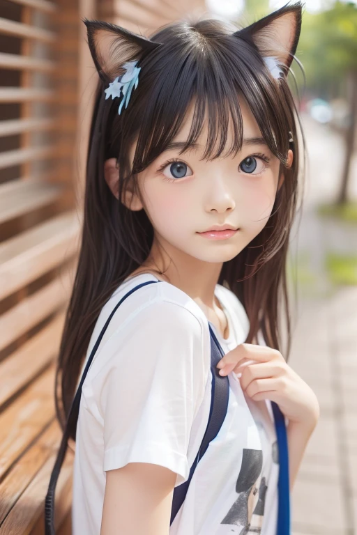 View your viewers,high school girl,Leaning forward,(Random cute clothes),(Random Animation Pose),(Thin type),(Random hairstyle),(Best image quality, (8K), Ultra-realistic, 最high quality, high quality, High resolution, high qualityの質感, Attention to detail, Beautiful details, Fine details, Highly detailed CG, Detailed Texture, Realistic facial expressions, masterpiece, in front)、dress、Low Twintails、Droopy eyes