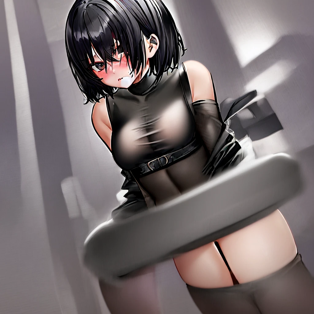 (((wearing no cloths))), (()), ((petite)), ((teenage)), ung girl)), ((young age)), ((10 year's old))ne bob cut hair), very aesthetic, intricate, overall detail, BDSM, restrained, bond nsfw, 1 girl, comnude, (bit gag), chain leash, shi, latex long gloves, ((bondages)), ((latex long boots)), ((hls)), ((belt)), looking down, ((walking)), ((on all fours)), nipples, navel, pussy, vulgarity, crying with eyes ose blush, ((tea), indoor, Japanese school hallway, midnight, windows, moonbeam, linoleum floor, facing the front, straight-on, full body, solo focus, close to viewer, intricate, (highly detailed), from below, best quality
