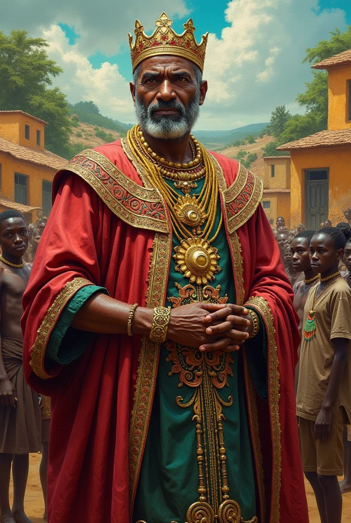 Write a story about a greedy king from a community in Nigeria who never gives to the people around him but life later thought him a lesson when he fell ill and needed people to care for him 